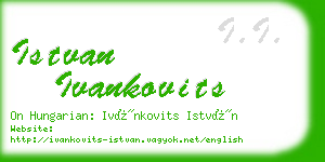 istvan ivankovits business card